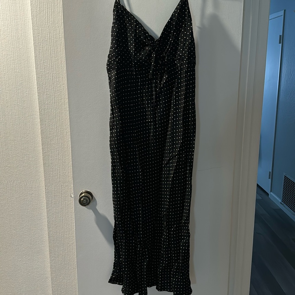 Black polka dot dress